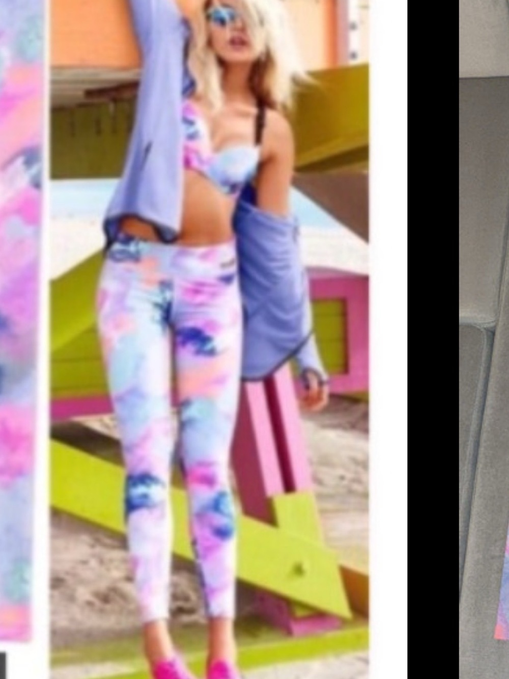PINK Victoria's Secret Pastel Tie-Dye Leggings - Pink, Purple, Blue